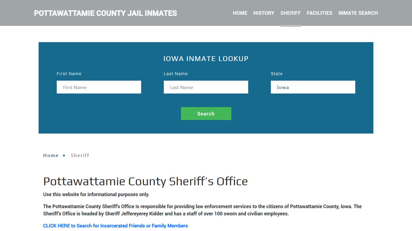 Pottawattamie County Sheriff, IA Arrest Warrant Lookup