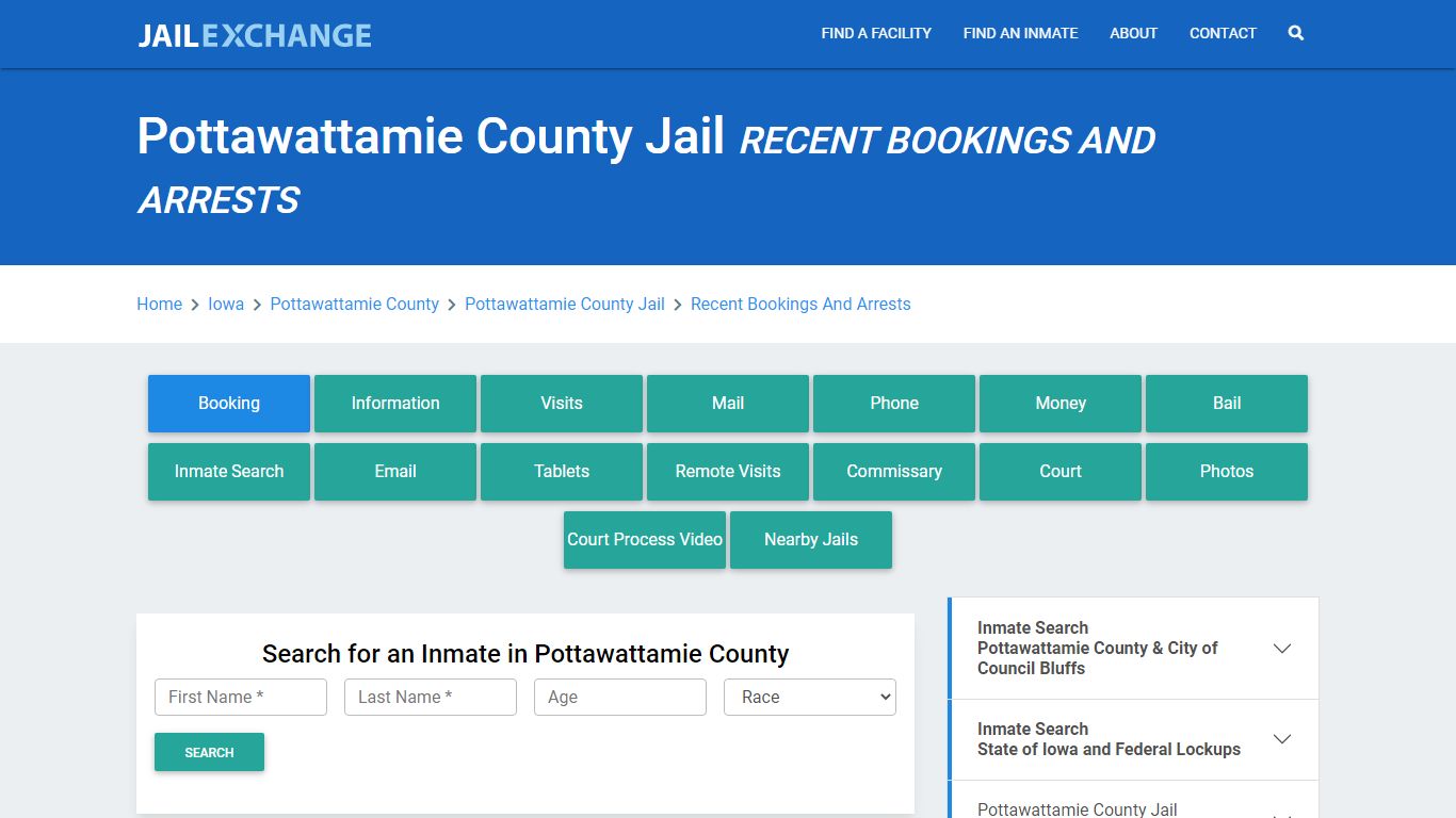 Pottawattamie County Jail Recent Bookings And Arrests